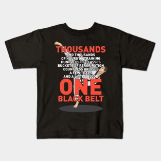 One Black Belt Martial Arts Trainer Student Coach Gift II Kids T-Shirt